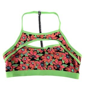 Dolfin Uglies Revibe Women's Size L Swim Bikini Top Electric Floral Neon New